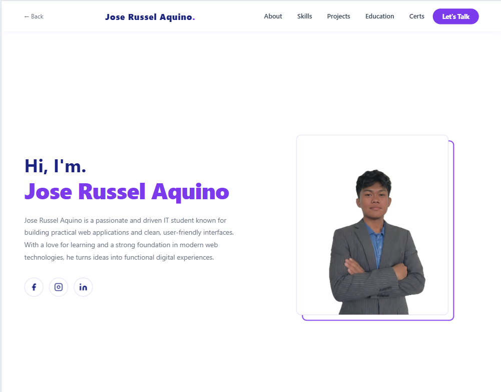 Personal Portfolio Website screenshot
